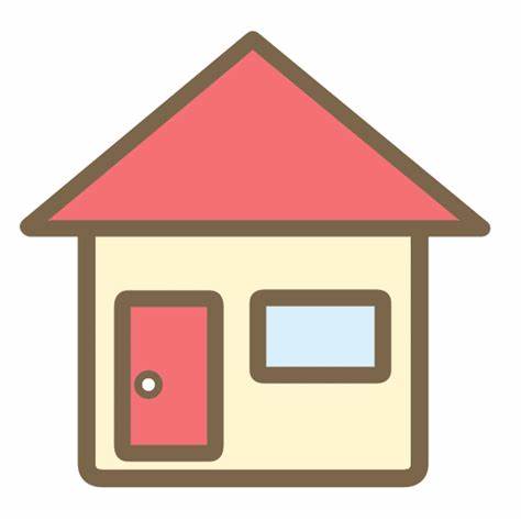 三角屋根の家（赤）のイラスト | かわいいフリー素材が無料のイラストレイン